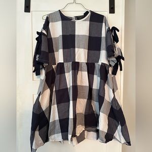 Lazy Oaf Checkered Puff Dress UK 18 US 14